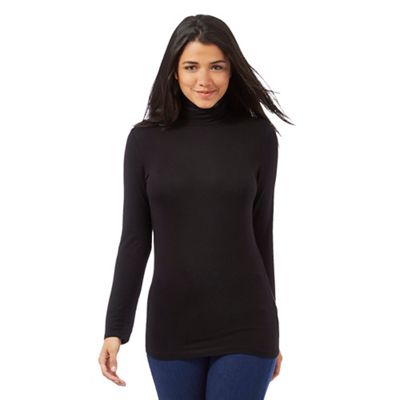 Black roll neck long sleeved top